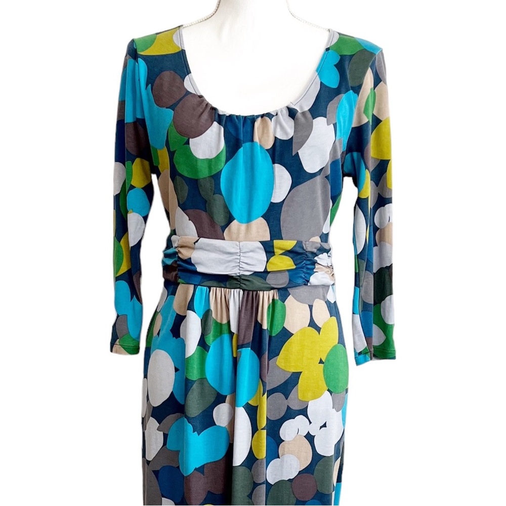 BOGO! Boden Ruched Jersey Dress Abstract Dot Print 10